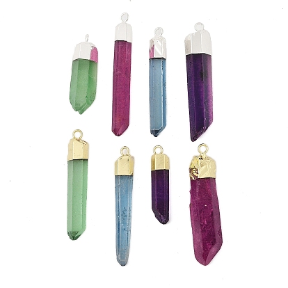 Натуральные кристаллы с кварцевым кристаллом, форма пули, окрашенные, с латунной найти