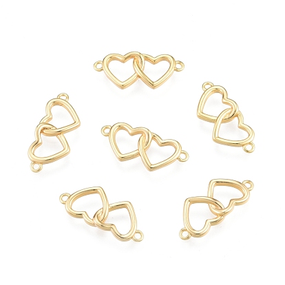Brass Connector Charms, Heart