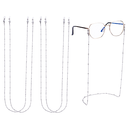Unicraftale 304 цепочки для очков из нержавеющей стали, шейный ремешок для очков, с кабельными цепями, круглые бусины, застежки-клешни и резиновые петли на концах