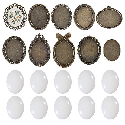 Наборы для самостоятельного изготовления овальных брошей из цинкового сплава