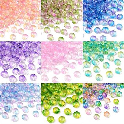 Zweifarbige transparente Acrylperlen, Rondell, mit Glitzerpulver, facettiert