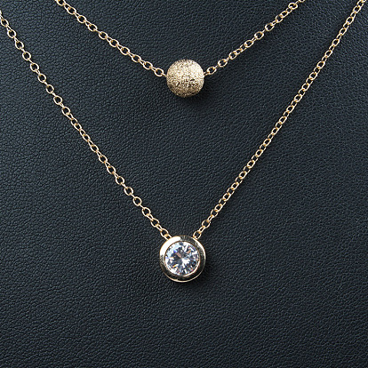 Stylish Alloy Zirconia Ball Collarbone Necklace for Women - Trendy Fashion Jewelry