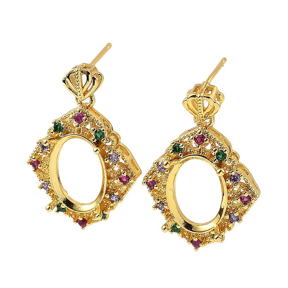 Стойка покрытие латунь с кубическим цирконием серьги-гвоздики находка, без свинца и без кадмия