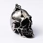 304 Stainless Steel Big Pendants, Halloween Jewelry Skull, 60x32x42mm, Hole: 6mm