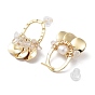 Natural Quartz Cluster Stud Earrings, with Brass Pearl Findings and 925 Sterling Silver Pins