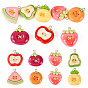 8подвески из непрозрачной смолы, фрукты, разнообразные, с платиновой петлей