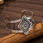 Vintage Iron Hollow Floral Rhombus Cuff Bangles for Women