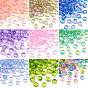 Two-Tone Transparent Acrylic Beads, Rondelle, with Glitter Powder, Faceted