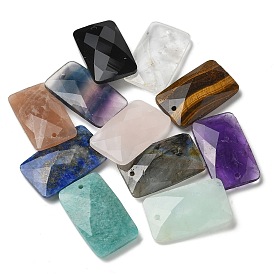 Gemstone Pendants, Rectangle, Faceted