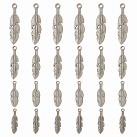 Pendentifs en acier inoxydable, feuille