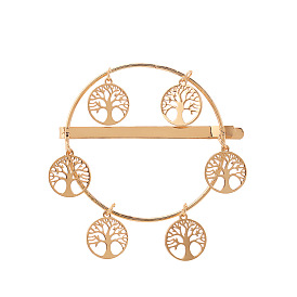 Alloy Hollow Life Tree Hair Clip - Western Style Hair Accessories for Women.