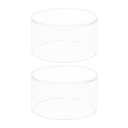 2Pcs Column Acrylic Cover, Display Frame Dust Cover