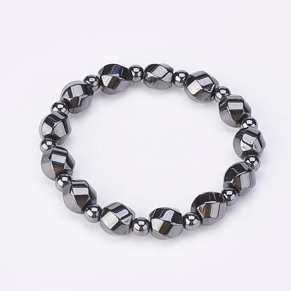 Non-Magnetic Synthetic Hematite Stretch Bracelets