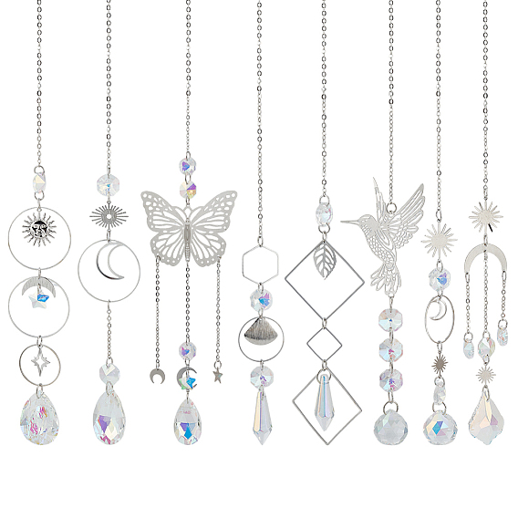 Набор для самостоятельного изготовления ловцов солнца, с латунным открытым соединительным кольцом, 304 & 201 подвески-соединители из нержавеющей стали, удлинитель цепи из цинкового сплава