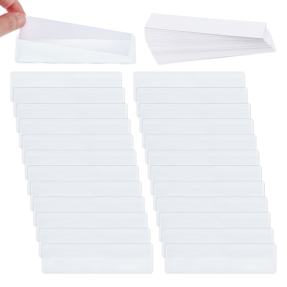 Карманы для самоклеящихся этикеток из ПВХ, карманы для каталожных карточек, клейкие держатели для визиток, с бумажной карточкой, для организации и защиты карт, картина, вертикальный, прямоугольные