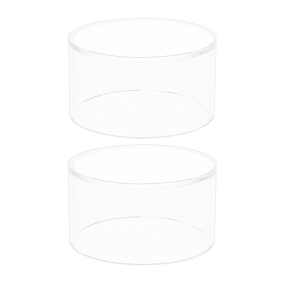 2Pcs Column Acrylic Cover, Display Frame Dust Cover