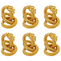 6Pcs Brass Beads, Dragon/Snake