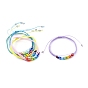 Chakra Jewelry, Adjustable Nylon Cord Braided Bead Bracelet, with Evil Eye Lampwork Round Beads and Alloy Spacer Beads