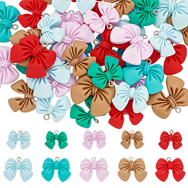 40 шт 10 стили подвески из непрозрачной смолы, бантом, с платиновой петлей