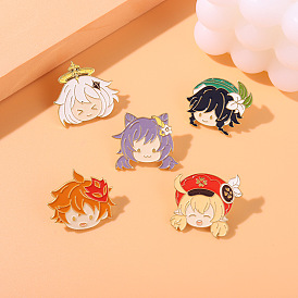 Charming Klee, Keqing and Childe Metal Pins Set for Fans - Cute Anime Accessories