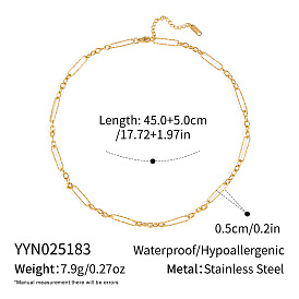 Ожерелья-цепочки из нержавеющей стали для женщин, реальный 18 k позолоченный