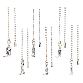 Удлинители цепи потолочного вентилятора из сплава в тибетском стиле, кулон в ковбойских сапогах в стиле вестерн, с цепями железный шар