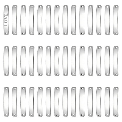 50шт. 201 звенья/соединители из нержавеющей стали, закругленный прямоугольник, штамповка пустой метки
