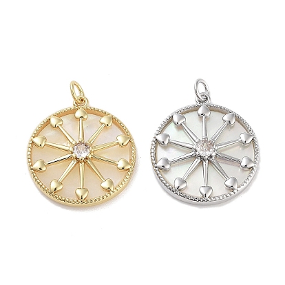 Подвески из латуни с покрытием из прозрачного кубического циркония, с оболочкой, долговечный, без кадмия и без свинца, с целью перехода в кольце, плоско-круглые с сердцем