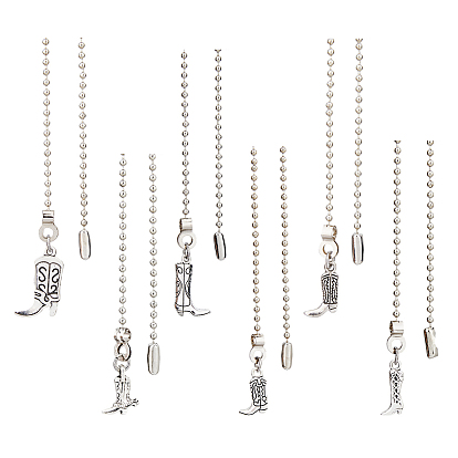 Удлинители цепи потолочного вентилятора из сплава в тибетском стиле, кулон в ковбойских сапогах в стиле вестерн, с цепями железный шар