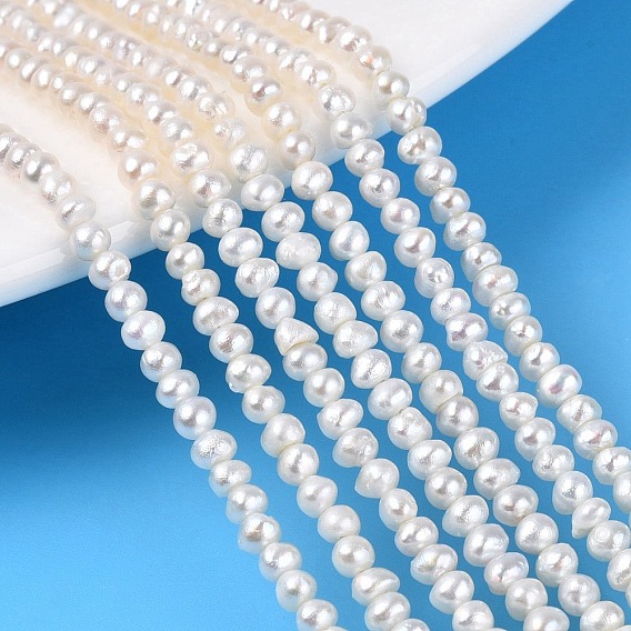 Hilos de perlas keshi barrocas naturales y perlas cultivadas de agua dulce, perla nucleada, patata