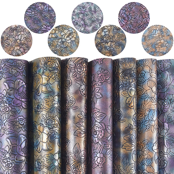 7 шт. 7 цвета цветочный узор искусственная кожа, принадлежности для изготовления поделок