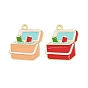 Alloy Enamel Pendants, Ice Insulated Box Charms, Golden