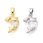 Латунные микропаве прозрачные кубические циркониевые подвески, акула с подвесками в виде сердечек