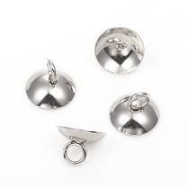 201 Stainless Steel Bead Cap Pendant Bails, for Globe Glass Bubble Cover Pendants