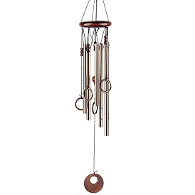 Alloy Tube Wind Chime, with Wood Ring, for Hanging Yards Garden Lawn Decoration