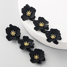Fashionable Bohemian Flower Earrings for Women, Long and Versatile Ear Drops