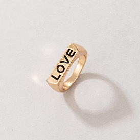 Delicate Jewelry: Minimalist LOVE Geometric Ring with Exquisite Design - Elegant and Chic