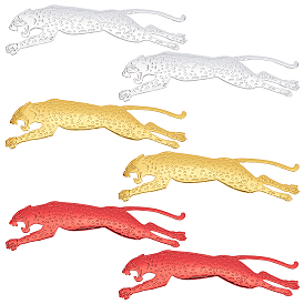 SUPERFINDINGS 6 Sheets 3 Colors Waterproof Plastic Wall Stickers, with Adhesive Tape, For Car Decorations, Leopard