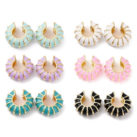 Латунные серьги-каффы для женщин, с эмалью, золотые