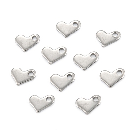 304 Stainless Steel Charms, Heart
