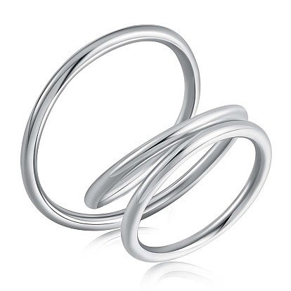 925 Sterling Silver Interlock Triple Loops Chunky Ring, Wire Wrap Jewelry for Women