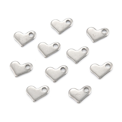 304 Stainless Steel Charms, Heart