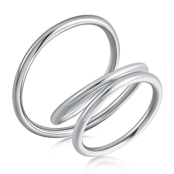 925 Sterling Silver Interlock Triple Loops Chunky Ring, Wire Wrap Jewelry for Women