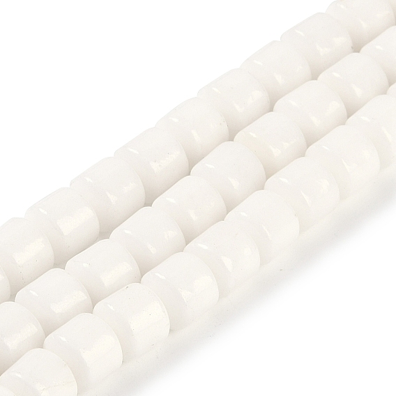 Бусины из натурального белого нефрита, колонка