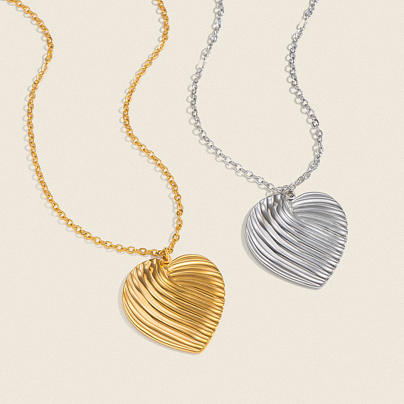 Минималистичные 304 ожерелья с кулоном в виде сердца из нержавеющей стали для женщин