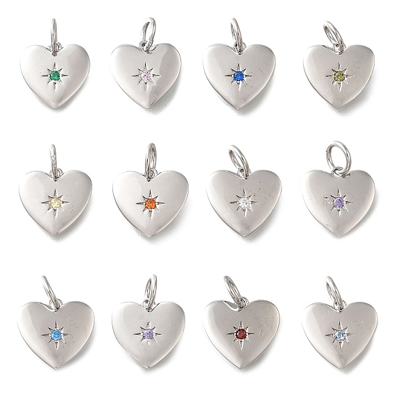 925 Прозрачное серебро с микропаве из прозрачного кубического циркония, сердце, с целью перехода в кольце, платина