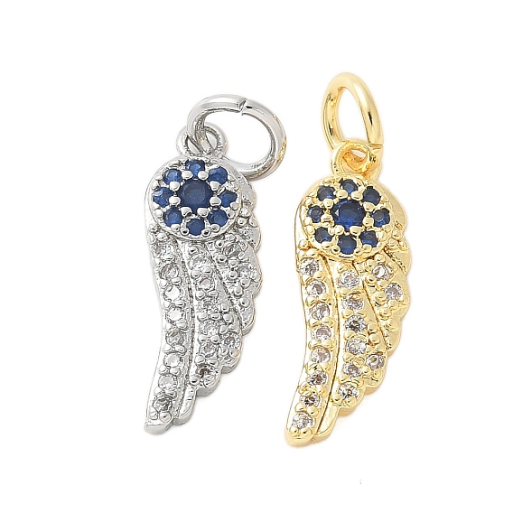 Латунные микро проложить кубического циркония подвески, без кадмия, без никеля и без свинца, прелести из перьев, с целью перехода в кольце