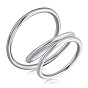 925 Sterling Silver Interlock Triple Loops Chunky Ring, Wire Wrap Jewelry for Women