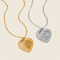 Минималистичные 304 ожерелья с кулоном в виде сердца из нержавеющей стали для женщин