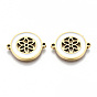 304 Edelstahl-Emaille-Verbindungsverbinder, Laserschnitt, flach rund mit Blume